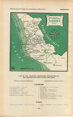 ADVERTISEMENT Cotes de Bordeaux Rouges Vineyard Wine Region MAP Latresne Bouliac