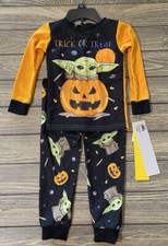 Star Wars Trick Or Treat Baby Yoda 2 Piece Halloween Pajama Set Size 3T