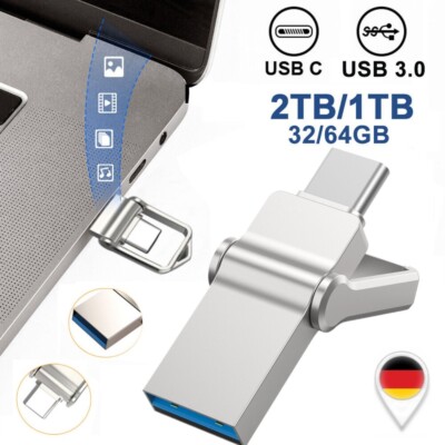 USB 3.0 Typ C Stick 64GB 128GB 1TB 2TB USB-C OTG Pen Flash Drive Speicherstick