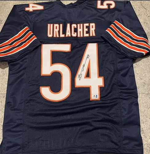 Brian Urlacher Chicago Bears Autographed Custom Football Black Jersey GA COA