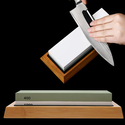 Knife Sharpening Wet Stone Set 400/1000+3000/8000 Grit Premium Whetstone Cut DHL