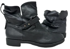 Bongo Women's Emme Pull On Fashion Ankle Slouch Boots Black Size:6 117T