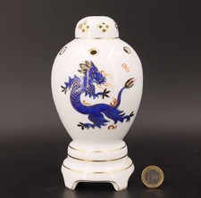 Porzellan Original Dresden Potschappel - Rauchverzehrer blauer Drache -