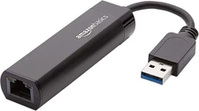 Amazon Basics USB 3.0 to 10/100/1000 Gigabit Ethernet Internet Adapter, Black