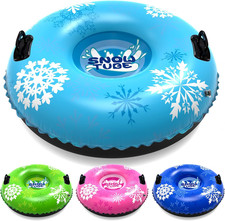 4Pack Snow Tubes, Heavy Duty, Thickened Double Bottom with Sturdy Handles