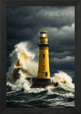 Storms Fury Leuchtturm gerahmtes Wandbild Poster Leinwanddruck Bild