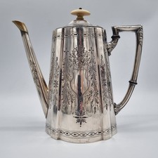 Antike Kaffeekanne Sheffield Charles Ellis & Co? Ca. 1890 Versilbert England RAR
