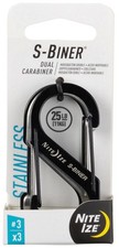 Nite Ize 3-Pack S-Biner Stainless Steel Dual Carabiner 3 - Black/S.S.