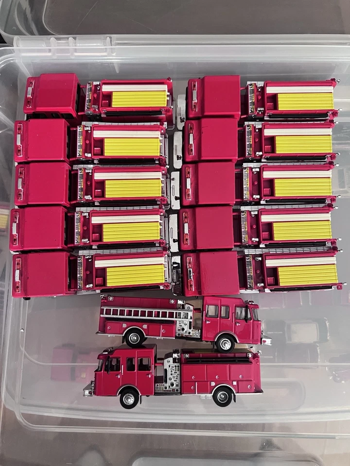 Boley 1/87 * Lot Of 17 * Fire Trucks (loose) - Image 3 of 4