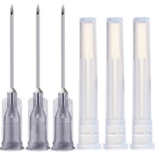 100 Pack 22Ga 1 Inch Sterile Disposable Injection Needle with Cap for