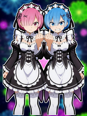 Anime Re:Zero Ram X Rem 6'' High Quality Vinyl Sticker