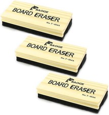 3 Pack Premium Wool Felt Chalkboard Eraser Dustless, Kid-Friendly, for