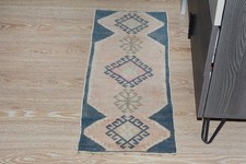 Vintage Anatolian Oushak Rug 1'2x2'9 ft, Modern Colorful Turkish Rug