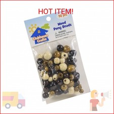 Clubhouse Crafts Wood Pony Beads 90/Pkg-