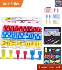 Nylon Spade Connectors Kit 22-10 Gauge Male and Female Wire Spade Terminal Qu...
