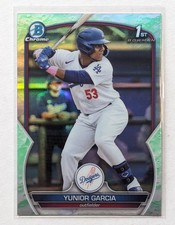 2023 Bowman Chrome Yunior Garcia 1st Bowman Lunar Glow Refractor #BCP-142