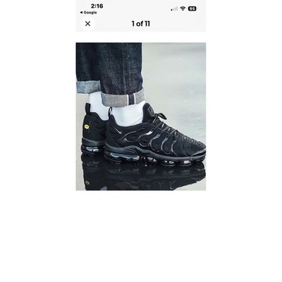 Nike Air VaporMax Plus Triple Black Mens Running Shoes 924453-004