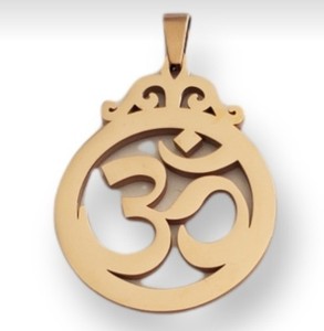 Authentic 18K Gold Plated Om Aum Pendant Hindu Yoga Spiritual Charm