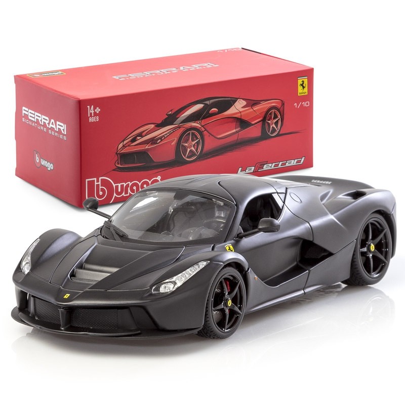 BBURAGO "Signature Edition" Ferrari LaFerrari, schwarz - Supercar Modellauto 1:18 Die-Cast Originalgetreues Sammlerauto Spielzeugauto mit beweglichen Türen, Motorhaube & Kofferraum ab 14 (18-16901BK) - Bild 2