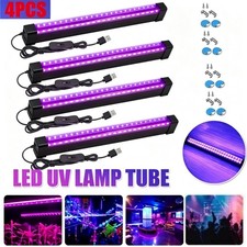4PCS UV Black Light Bar Fixtures Ultraviolet Lamp Strip US Plug DJ Party Club