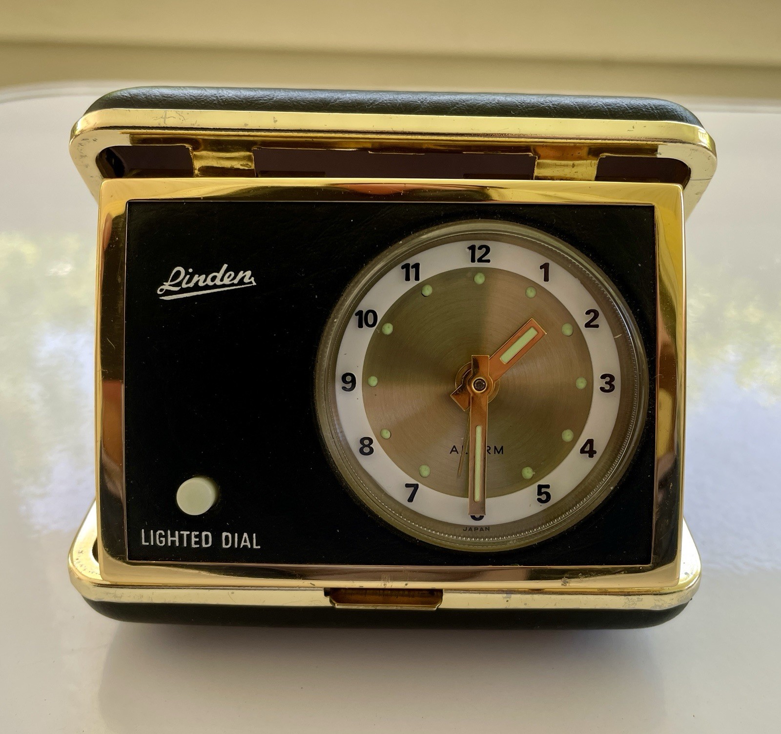 Vintage, Mid-century, Travel Alarm Clock, Wind-up, Back Ligh