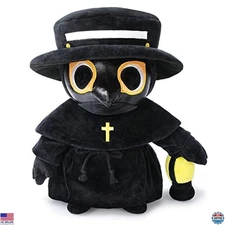 Plague Doctor Plush Toy, 16" Big Weighted Spook Cute Stuffed Plushie Pillow