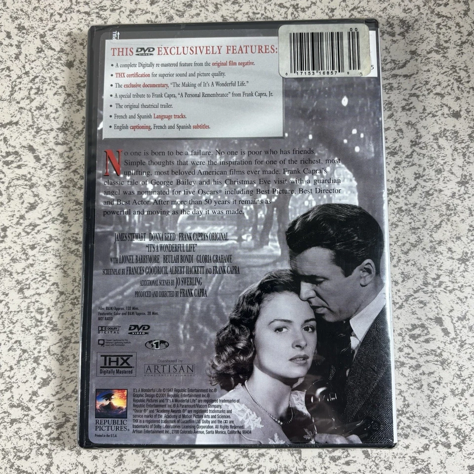 It's a Wonderful Life (DVD, 1946) Original Uncut Version James Stewart Capra NEW - Image 2 of 4