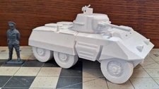 M8 Greyhound American 6x6 Armored Car 37mm Cannon 3d Printed 1/32 Scale White