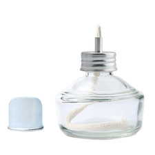 Dental Alcohol Lamp Glass Burner Bunsen Burners with Cotton Wick and Metal Cap L