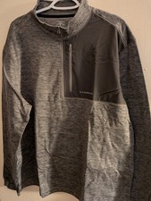G.H. Bass  Co. Mens Pullover XL Gray Mixed Media 1/4 Zip Shirt Grey X-Large