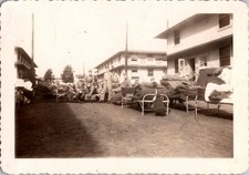 Vintage WWII Era Soldiers Barracks Camp Photo Military Life Snapshot Original