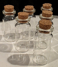 64 small Glass BOTTLES w/ Cork Stoppers  Personalized Label  Rope String - 2"