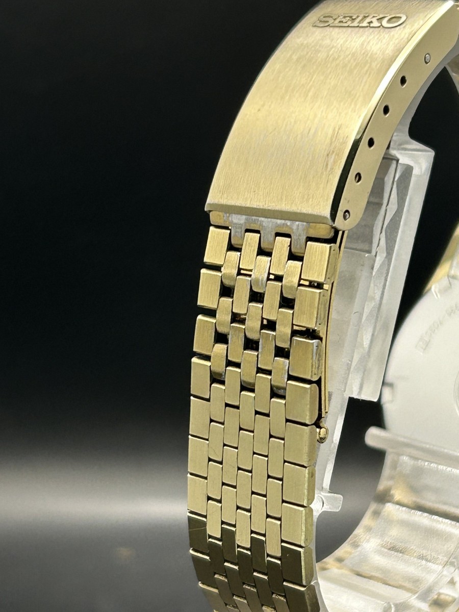 SEIKO WATCH SILVER WAVE 5933-7030 QUARTZ DAY DATE KANJI GOLD [Very