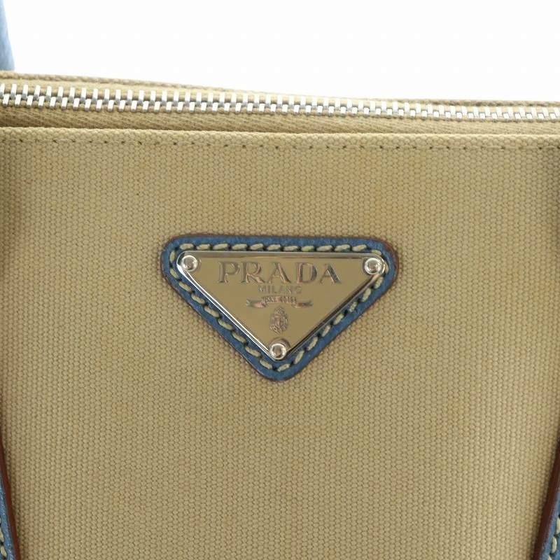 Prada Handbag Canvas Leather Triangular Logo Plat… - image 6