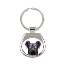 Skye Terrier - porte-clés géométrique avec photo et inscription Art-Dog