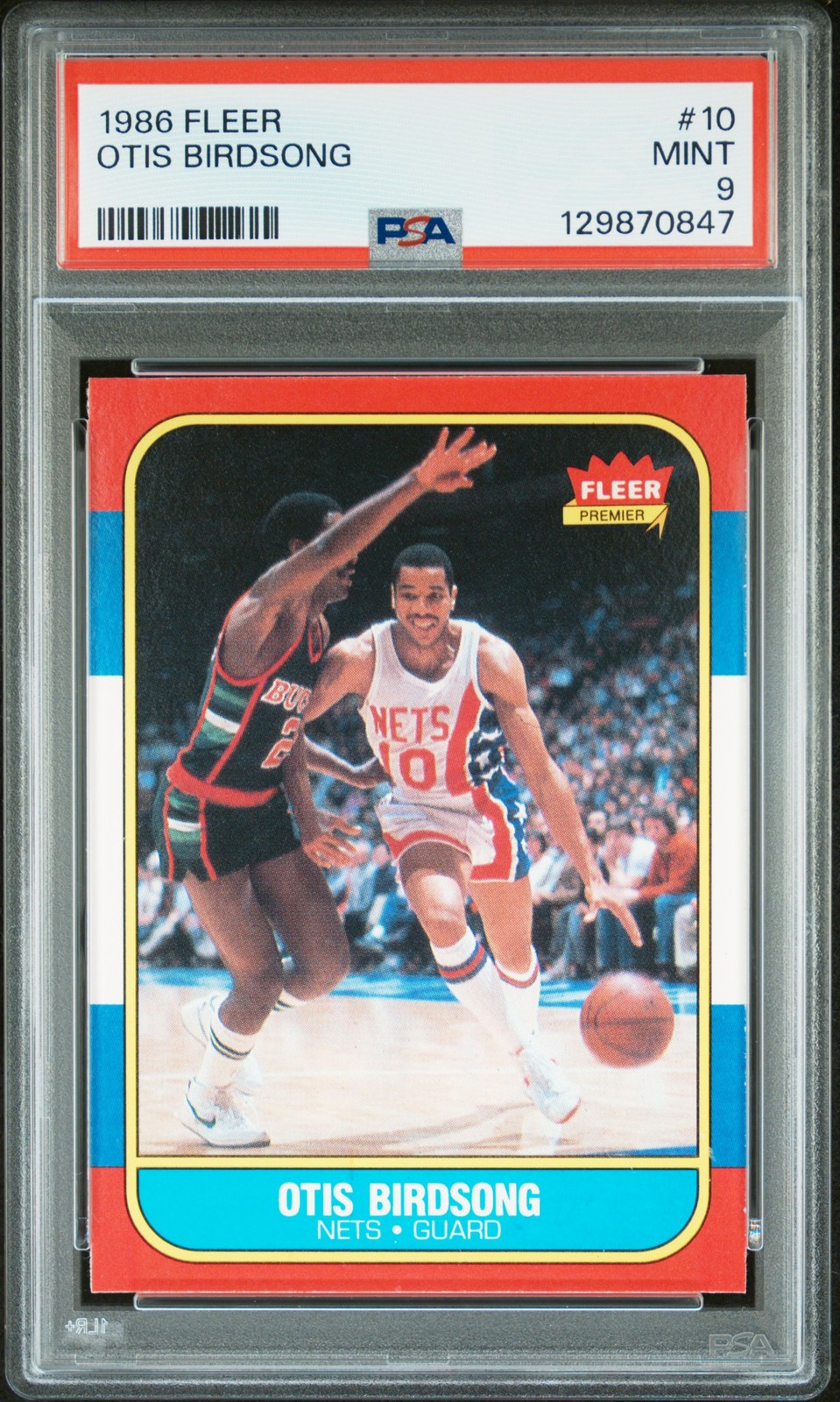 1986-87 Fleer #10 Otis Birdsong PSA 9 New Jersey Nets CENTERED