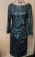 Jessica Howard 3/4 Sleeve Sequin Sheath Dress Size Size 10