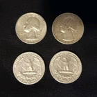 US 90% silver Washington Quarters 1962 1963 1964 Silver Lot of 4 Coins