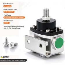 For 12-803 Chrome Fuel Pressure Regulator 4.5-9 Psi 2 Port Carbureted 38 Npt For 12-803 Chrome Fuel Pressure Regulator 4.5-9 Psi 2 Port Carbureted 38 Npt