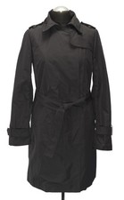 Moncler womens trench coat size 1 (S) black plain lightweight half length