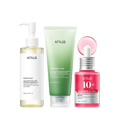 3-Step Glass Skin Beginner Set, Oil Cleanser and Face Wash with Facial Serum, Do