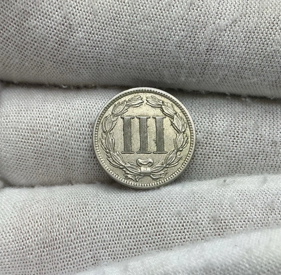 1889 3 Cent Nickel AU+ Beautiful Low Mintage Type Coin F261 - Image 2 of 2