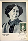 FRANCE FIRST DAY POST CARD MAXIMUM 1957 GEORGE SAND 18F SUR TAXE 7F