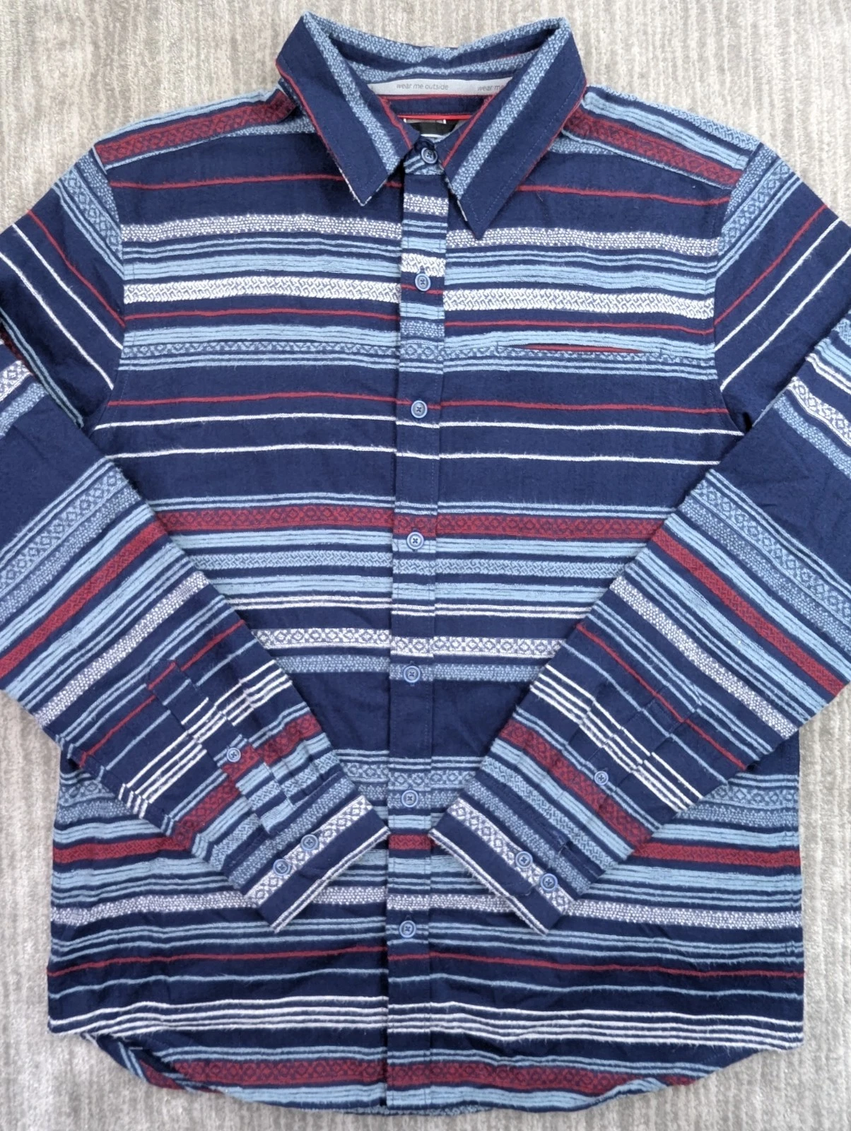 Marmot Mens Long Sleeve Button Down Shirt Striped Casual Outdoor Large Soft
