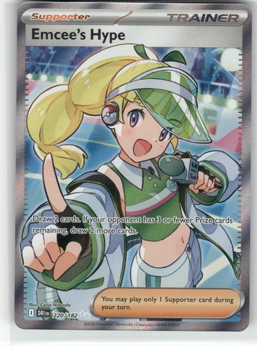 Emcee's Hype 220/182 Ultra Rare Destined Rivals Pokemon Holo Near Mint
