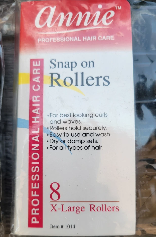 4 paquetes rizadores de pelo vintage Annie Snap Around X grandes XL de plástico negro Foto 2 de 2