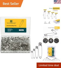 Craft-Ready 300 Pack Safety Pins - 4 Sizes, Rust-Resistant for Endless Projects