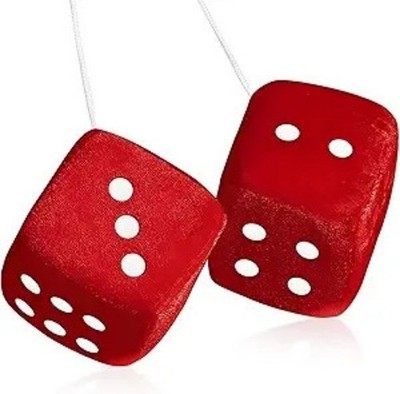 Red Fuzzy Dice for Rear View Mirror, 1 Pair Classic Vintage Car Dec Color: Red