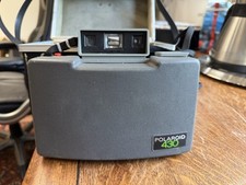 Polaroid 430 Vintage Gray Instant Camera with Case, Collectible Film Photography
