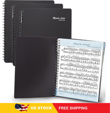 Sheet Music Folder 3 Pack, Black   40 Sleeves Display 80 Pages Spiral Binder